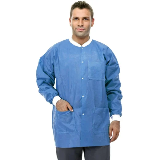 Dental Disposable Lab jackets | Durable SMS Soft Knit Cuffs & Collar with 3 Pockets | Medical Lab Jacket