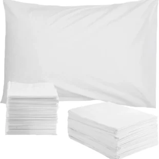 Disposable SMS Pillow Case Cover 22"x30" by | Fluid-Resistant, Single-Use, 30G SMS Non-Woven Fabric | Ideal for Medical, Travel, Home Use | White