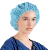 Disposable Bouffant Caps Hair Net by | Non-Woven Elastic Head Cover Polypropylene Cap | Head Cover for Sleeping Food Service Spa Kitchen | Size 21" - 35GSM