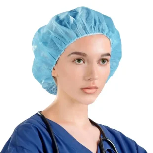 Disposable Bouffant Caps Hair Net by | Non-Woven Elastic Head Cover Polypropylene Cap | Head Cover for Sleeping Food Service Spa Kitchen | Size 21" - 35GSM