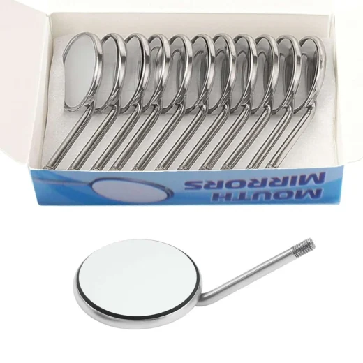 12 PCs Dental Anti-Fog Mouth Mirrors #5 (24mm) by | Stainless Steel Dental Exam Mirror | Professional Dentist Mirror Tool | Autoclavable Oral Examination