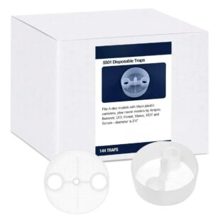 144 PCs 5501 Disposable Suction Traps by | 2 1/8" for A-dec Cascade & Performer Dental Units | Medical-Grade Dental Evacuation Filters