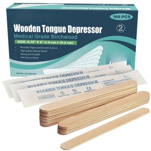 Tongue Depressors Sterile by | Medical Tongue Depressors Individually Wrapped for Dental Medical Examination