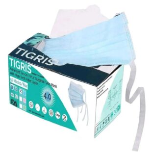 Disposable Tie On Mask by | 3-Ply Surgical Face Masks | Level 3 Filtering Layers Face Mask for Adult