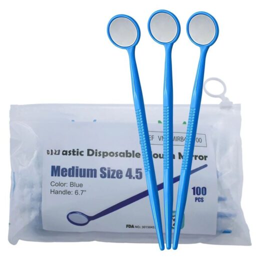 Disposable Dental Mirrors by | Anti Fog Mouth Mirror Oral Dental Plastic Mirrors | Every Mirror Individually Wrapped for Dentist Adult