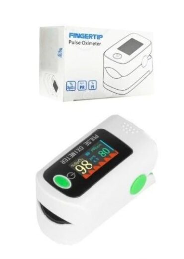 1PCs Fingertip Pulse Oximeter Blood Oxygen Saturation Monitor by | 4 Color OLED Portable SPO2 & Pulse Rate Monitor Reading, Alarm & Brightness Adjustable