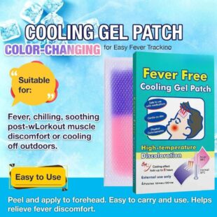 4PCs Cooling Gel Fever Reducing Patch Fever Cooling Patches for Kids & Adults, Cooling Gel Sheets for Babies | Fever Strips for Forehead