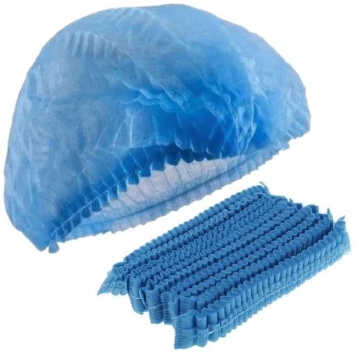 Disposable Mesh Bouffant Caps Hair Net by | Non-Woven Elastic Head Cover Polypropylene Cap | Head Cover for Sleeping Food Service Spa Kitchen | Size 21”