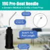 Dental Grade Pre Bent Needle Tip with Brush Padded 19g by | Disposable Dental Pre-Bent Irrigation/Metal Infusor Delivery Needle Tips