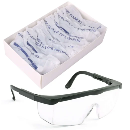 Anti Fog Safety Glasses with Adjustable Temples by | Anti-Fog Goggles with Clear Lens Lightweight Protective Eyewear for Men Women | ANSI Z87.1 Certified Tactical Safety Goggles