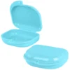 10 PCs Dental Grade Trapezoid Denture Bath Case by | Pink Retainer Case Tooth Case Denture Box Denture Storage Boxes | Denture Cleaner Cup Travel Portable Denture Box for Home Office