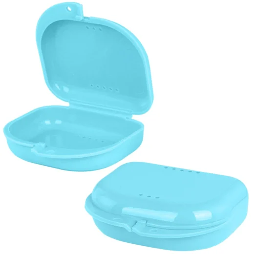 10 PCs Dental Grade Trapezoid Denture Bath Case by | Pink Retainer Case Tooth Case Denture Box Denture Storage Boxes | Denture Cleaner Cup Travel Portable Denture Box for Home Office