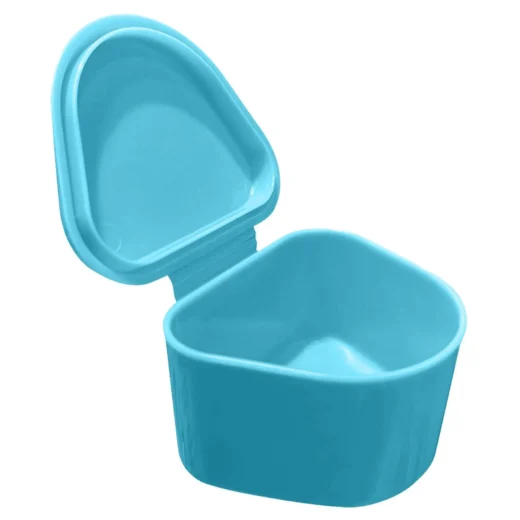 10 PCs Dental Grade Trapezoid Denture Bath Case by | Denture Cleaner Cup for Artificial Teeth & Aligners | Mouth Guard, Night Guard, Gum Shields, Retainer for Travel, Home Office